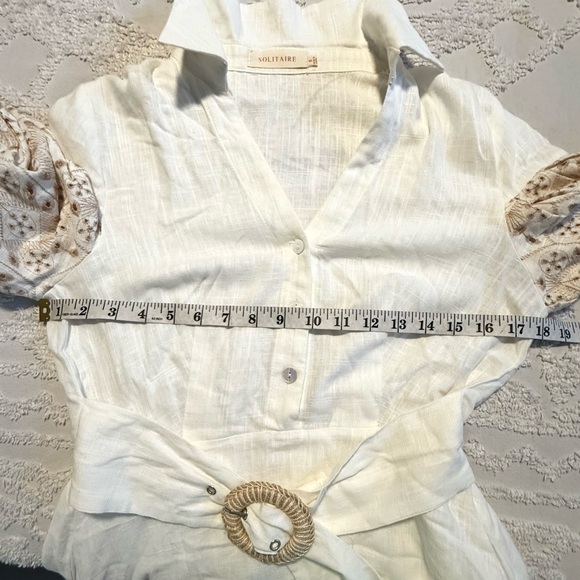 Solitaire Cream Long Sleeve Dress with Floral Details - Picture 8 of 10